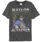 Waylon Jennings - Faded Bricks - American Classics - Gray Solid Adult Short Sleeve Comfort Color T-Shirt