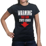 Ladies Warning Loaded Gun T-shirt Style001