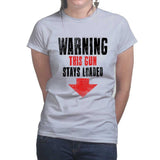 Ladies Warning Loaded Gun T-shirt Style001