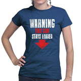 Ladies Warning Loaded Gun T-shirt