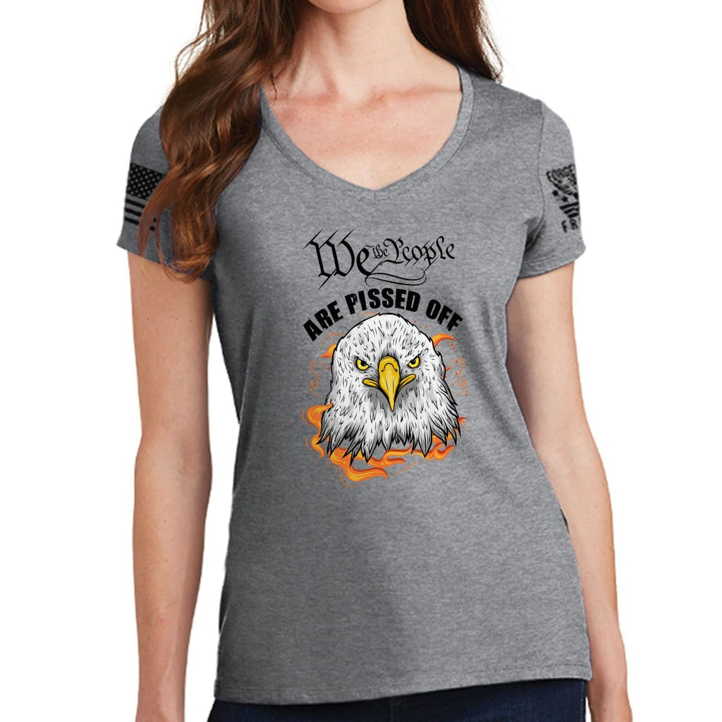 Ladies We The People Are Pissed Off V-Neck T-shirt Style001