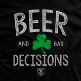 Beer & Bad Decisions Shamrock T-Shirt Style001