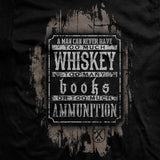 Books, Whiskey and Ammunition T-Shirt Style001