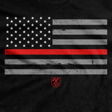 Thin Red Line Flag T-Shirt Style001