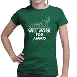 Will Work For Ammo Ladies T-shirt Style001