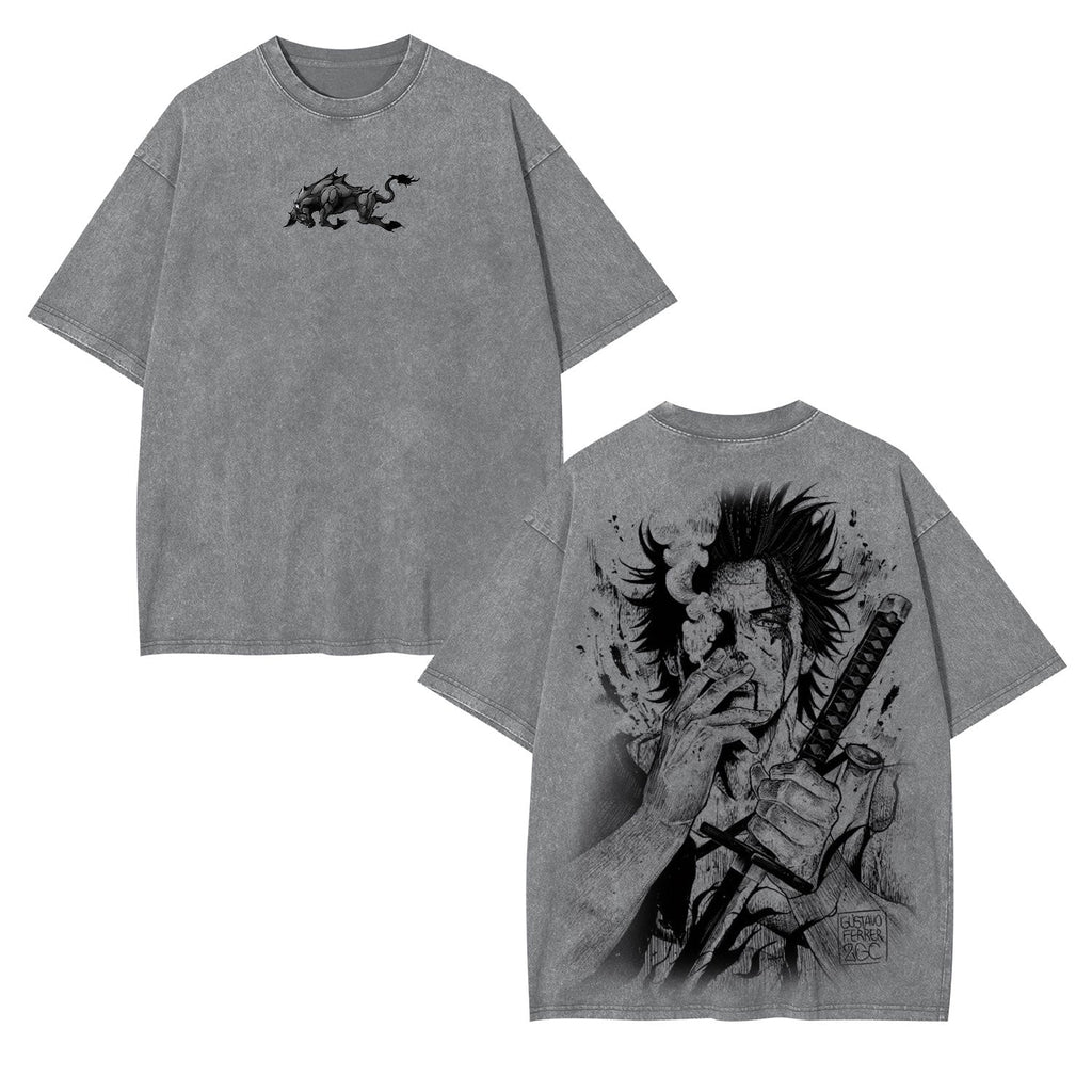 YAMI SUKEHIRO X BLACK BULLS BLACK CLOVER ANIME INSPIRED VINTAGE TEE-[DS]