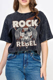 Rock Rebel Thunder Eagle Mineral Graphic Long Crop Top