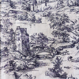 Men's Toile de Jouy Toile Shirt Landscape Hawaiian Shirt Resort Wear Shirt Short Sleeve Button-down White Aloha Shirt Toile De Jouy Medieval Castle Landscape