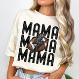 Mama Football Stacked Faux Embroidery Pigment Dyed Tee Unisex T-shirt, Sweatshirt, Hoodie, Long Sleeve Tee