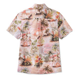 Women's Hawaiian Shirt Short Sleeve Button-up 100% Cotton Beige Aloha Relaxing Tropical Vibes