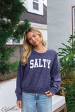 Salty Cropped Thermal Vintage Pullover