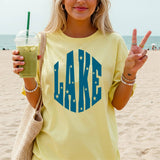 Lake Stars Font Yellow Bella Retro Summer Graphic Tee