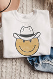 Cowboy Smiley Face Graphic Sweatshirt
