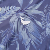 Men's Hawaiian Tropical Blue Bush Print Short Sleeve Polo Shirt Tropical Blue Bush Polo