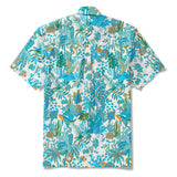 Men's Hawaiian Shirt Short Sleeve Button-down 100% Cotton Blue Aloha Fantasy Paradise