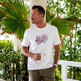 Hawaiian Tee Shirt Short Sleeve 100% Cotton Blue Aloha Starlight Beauty T-Shirt