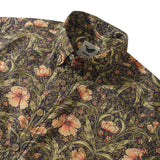 Men's Morris Shirt 100% Cotton Sleeve Button-down Vintage Shirt Green Hawaiian Shirt