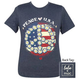 Lulu Mac - Peace USA - Heather Navy Ss - LM74