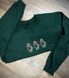 Embroidered Santa Ducks Sweater