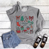 Christmas Season Sketch Collage Sweatshirt