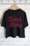 Santa Baby Graphic Long Crop Top
