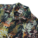 Men's Hawaiian Shirt Short Sleeve Camp Collar 100% Cotton Green Aloha Emerald Grove
