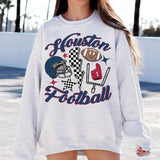 Vintage Houston Football Crewneck Sweatshirt For Fans