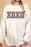 Xoxo Leopard Valentine Oversize Graphic Terry Sweatshirts