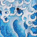 Men's Hawaiian Shirt Short Sleeve Camp Collar 100% Cotton Blue Aloha Wave