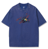 T-shirt Short Sleeve Solid Basic 100% Cotton Blue Aloha Tattoo Octopus