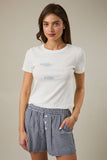 Crew Neck Short Sleeve Fish Patchwork Baby T-Shirt
