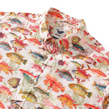 Men's Hawaiian Shirt Sea Ocean Fish Print Cotton Button-down Long Sleeve Aloha Shirt Sea Ocean Fish Long Sleeve Shirt
