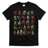 Asl Abc American Sign Language Alphabet Retro Deaf Awareness T-Shirt