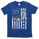 Autism Awareness American Flag Autism Gift T-Shirt