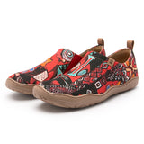 Abstract Artistry Statement Women's Slip-On Shoes, 100% Cotton, Painted Canvas Sneakers Abstract Art-inspired Shirt
