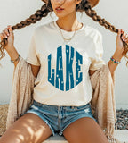 Summer Lake Stars Font Cream Bella Women's Graphic Tee
