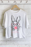 Happy Easter Bunny Graphic Long Crop Top