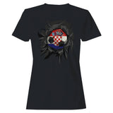 Croatia Soccer Ripped Women's T-Shirt