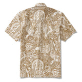 Men's Hawaiian Shirt Short Sleeve Button-down 100% Cotton Brown Aloha Ancient Egyptian Mythology