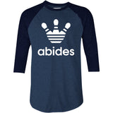 Abides Lebowski Bowling - 3/4 Sleeve Raglan T-Shirt