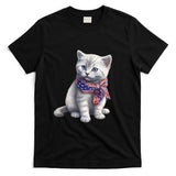 American Cat 4th Of July Cat Patriotic Cats British Shorthair Kitten T-Shirt