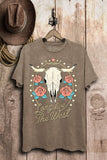 Long Live the West Cow Skull Graphic Top