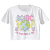 AC/DC - AC/DC Earth For Those About To Rock Womens Crop Tee