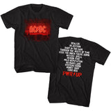 AC/DC - Pwrup Track List Boyfriend Tee