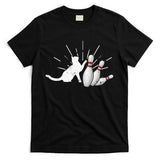 Alley Cat Tipping Pins Funny Bowling T-Shirt