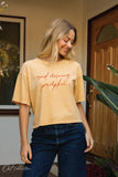 Good Morning Pumpkin Cropped Mineral Graphic Top