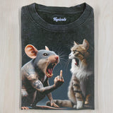 FUNNY MOUSE AND CAT T-SHIRT