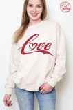 Love Glitter Graphic Brushed Sweatshirts