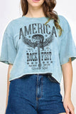 America Rock Fest Mineral Graphic Long Crop Top