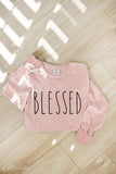 Blessed Mineral Washed Long Sleeve Graphic